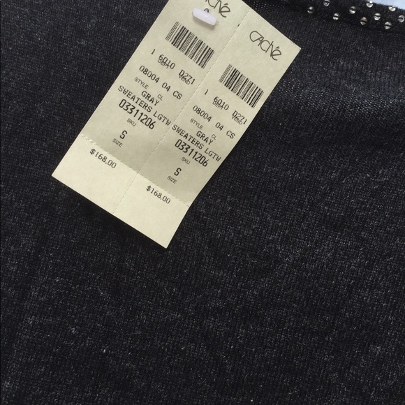 NWT Cache size small silk/cashmere rhinestone gray - Picture 5 of 7